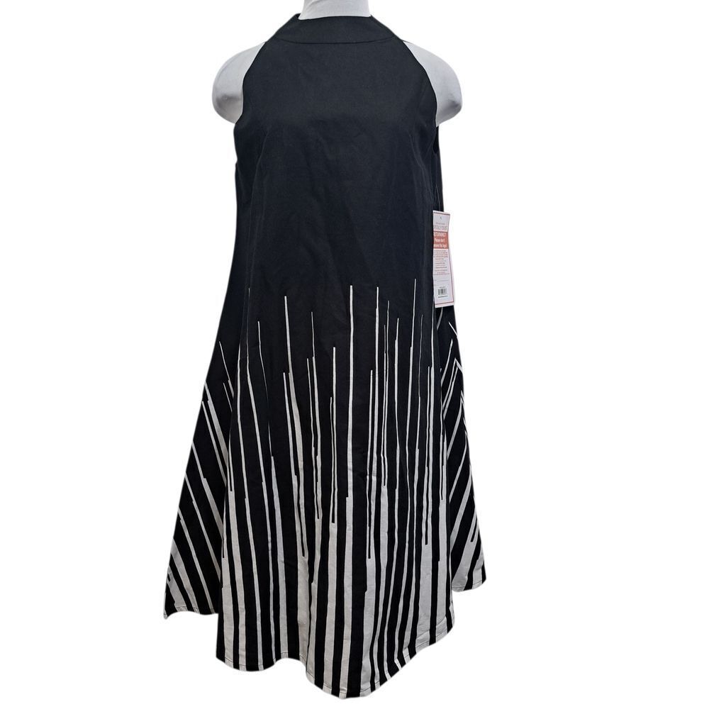Vintage Esy Studio Ey Boho Casual Gothic Swing Into Print  Black/White Large NWT